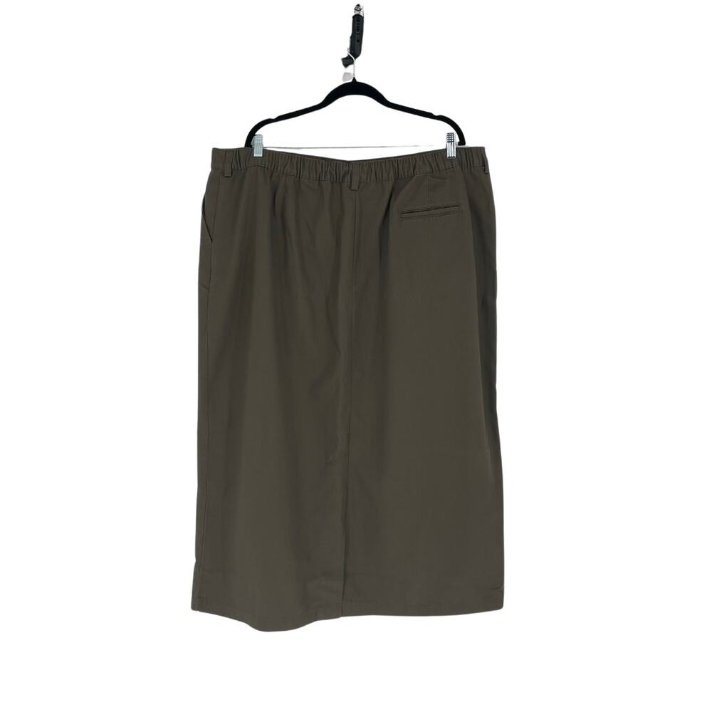 VTG NWOT Cabin Creek Long Olive Green Cotton Skirt - Plus 26W - Preppy Academia - Picture 2 of 8